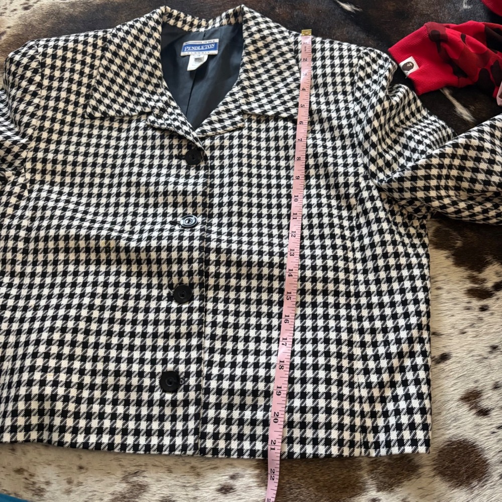 Pendleton Houndstooth Bolero Blazer Jacket Size 1… - image 7